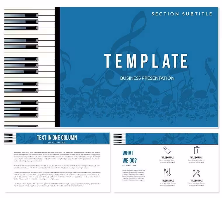 Piano Notes and Keys Keynote templates - Themes