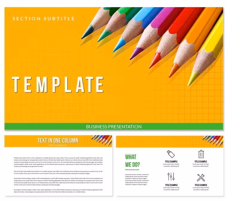 Colored pencils for Drawing Keynote templates