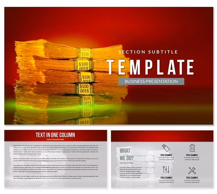 Bank notes of money Keynote templates