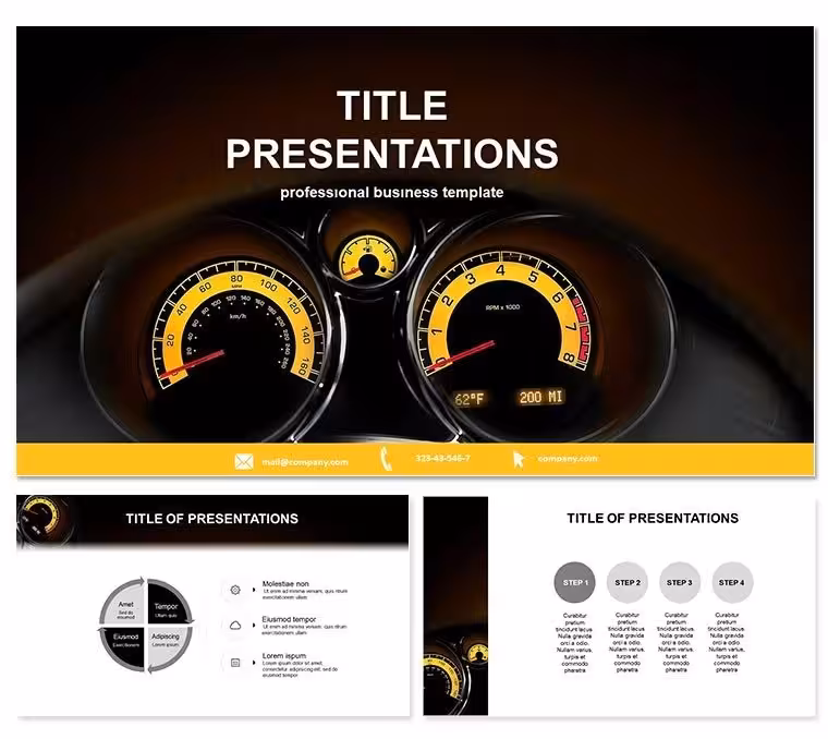 Interactive Car Speedometer PowerPoint Template