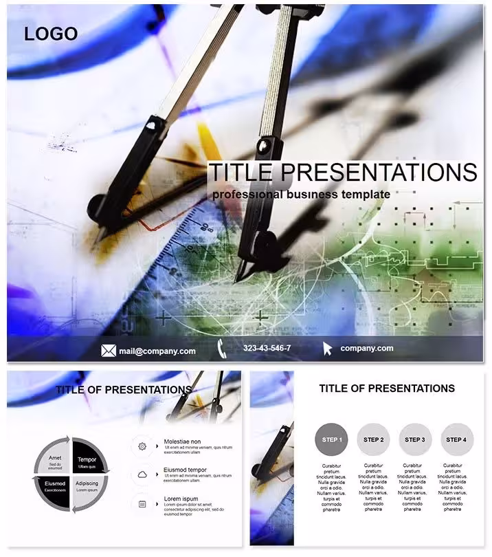Technical Drawing Architecture PowerPoint Template