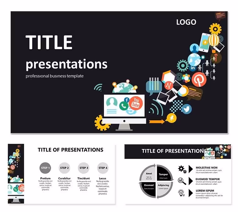 Online Marketing Keynote templates, Background Online presentation