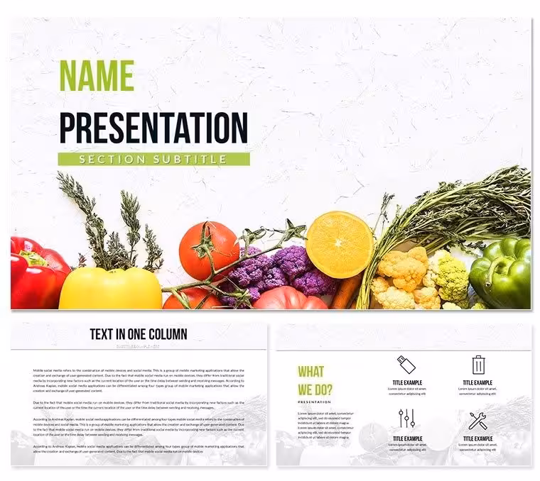 Vegetables Keynote Template Agriculture - Instant Download