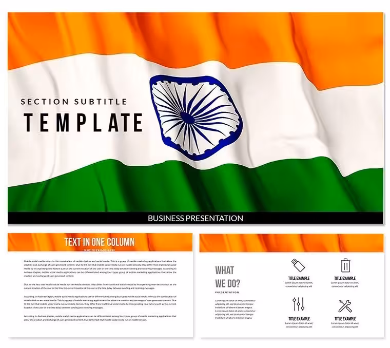Indian flag Keynote templates