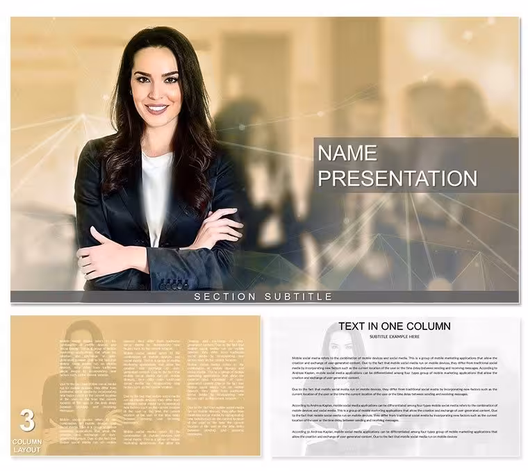 Business Woman Keynote Template: Presentation