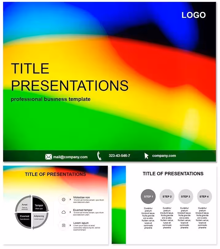 Three Colors of the Rainbow PowerPoint Template: Spectrum of Success