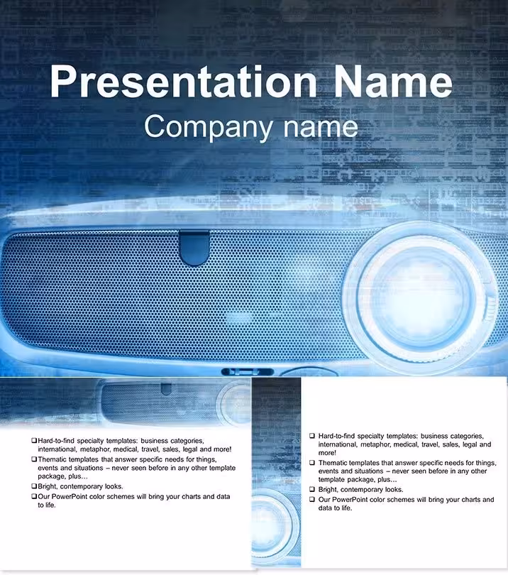 Projector Presentation PowerPoint Template: Beam Brilliance