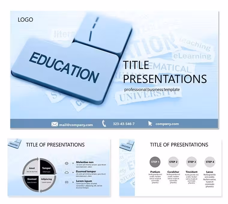 Push Button Education PowerPoint template