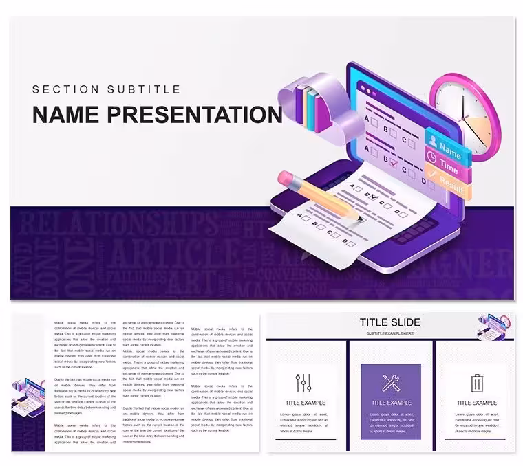 "Online Courses, Distance Learning Keynote Template: Bridge Worlds with Brilliance"