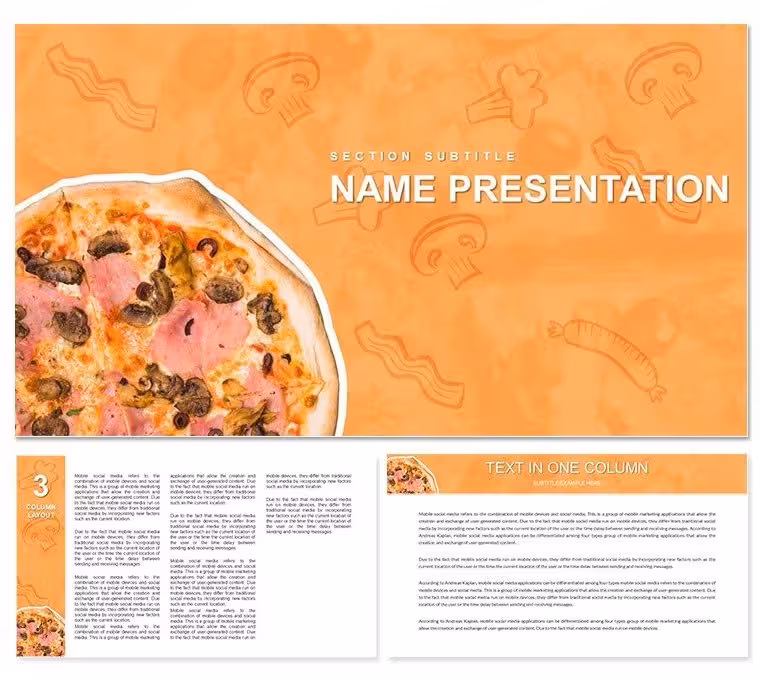 Mushroom Pizza Recipe Keynote template