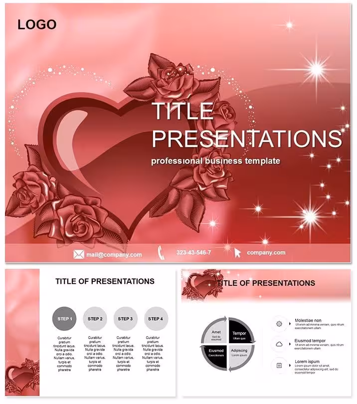Charming Heart Roses Keynote Template