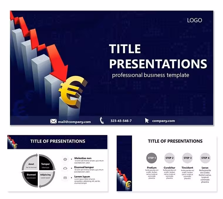 Falling Euro PowerPoint Template: Ground Economic Narratives
