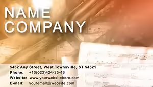 Musical instruments for a concert Business Card Template