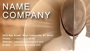 Sports fencing Business Card template