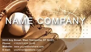 Baseball glove Business Card Template