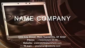 Laptop on Waves Business Card Template