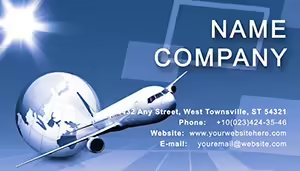 Airliner and Earth Business Card Template
