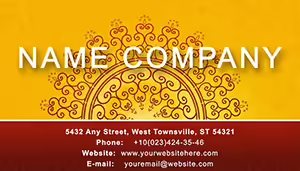 Large ornament in Indian style Business Cards Templates