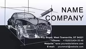 Car 3D Modeling Business Cards Templates