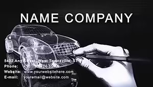 Car 3D Drawing and Sketching Business Card Template