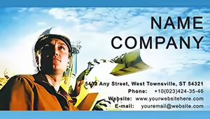 Worker and Excavator Business Card Template - Download and Print