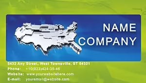 3d Map and Flag of USA Business Cards