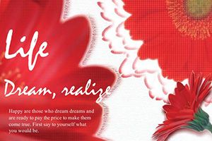 Red Wild Flower Postcards template