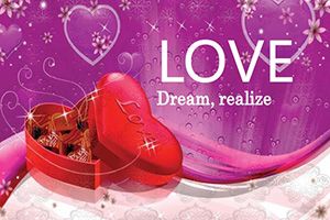 Red heart Postcards template
