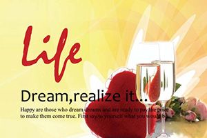 Valentine and Stemware Postcards template
