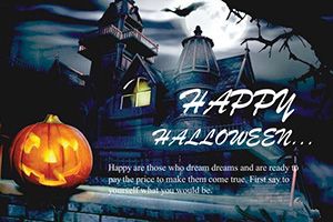 House for Halloween Postcards template
