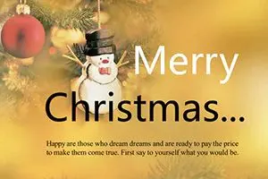 Snowman on Christmas Tree Postcard template