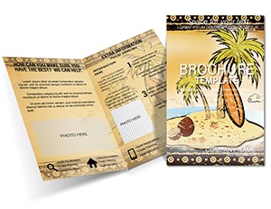 Beach Island Vacation Brochure Template - Download, Design, Print, Background