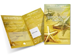 Sea Shells Brochure template, Half Fold Design for printing