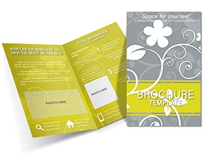Gray Background with flower Vector Brochure