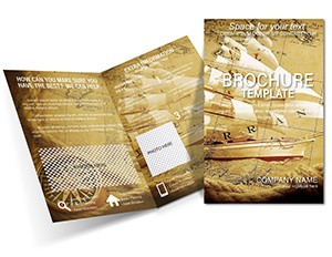 Compass, Map, Ship Brochures templates