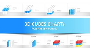 3D Cubes Infographic Template for Keynote: Professional and Customizable Charts for Your Next Presentation