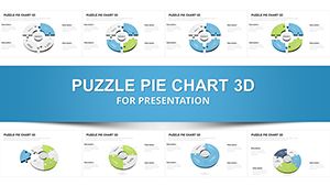 3D Puzzle Pie Keynote charts Template