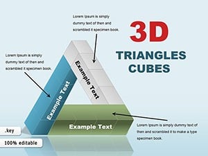 3D Triangles Cubes Keynote charts templates
