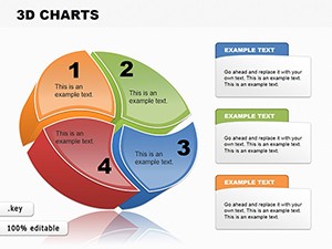 Colorful 3D Pie Keynote Charts - Download Infographic Presentation Template