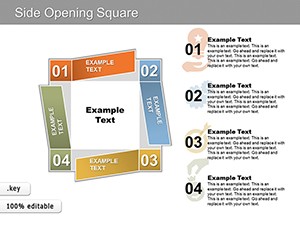 Side Opening Square Keynote Charts - Professional Presentation Template for Download