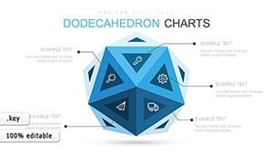 Dodecahedron Geometric Keynote chart template