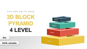 3D Block Pyramid - 4 Level Keynote Charts Presentation Template