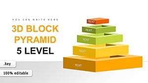 3D Block Pyramid 5 Level Keynote charts