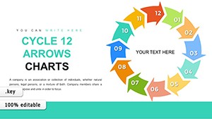 Cycle 12 Arrows Keynote chart template