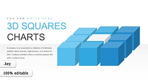 3D Squares Cube Keynote charts