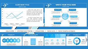 Airplane Flights Keynote Charts Template: Navigate Global Data Skies