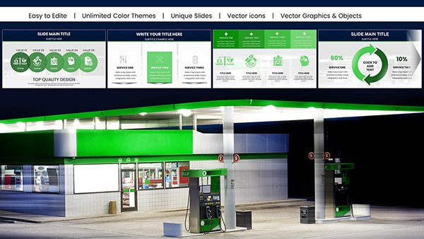 Gasoline Fuel Pump Charts for Keynote Presentation