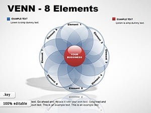 Venn Diagram - 8 Elements Keynote diagrams