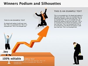 Winners Podium and Silhouettes Keynote diagrams template