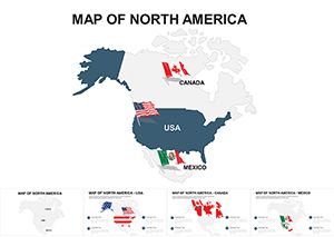 North America Countries Keynote Maps - Download Editable Map of North America for Presentations